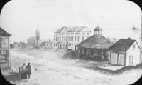 Queens Square.  Drawing, ca. 1846 ?